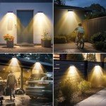 Peasur Solar Lights Outdoor Garden, 368LED Super Bright Solar Security Lights Outdoor Motion Sensor with 3 Modes, Outdoor Lights Waterproof (2 Pack-Warm White)