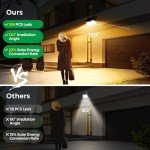 OUILA Solar Lights for Outdoor Wall Pack of 6, 185 LED, 3 Modes, Solar Outdoor Light with Motion Sensor, IP65 Waterproof LED Solar Wall Light, Garden, Yard, Fence Lighting, Front Doors (Warm White)