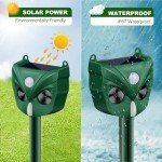 2024 Solar Ultrasonic Animal Repeller, Dog Repellent Outdoor, Squirrel, Raccoon, Skunk, Rabbit, Rodent, Fox, Deer, Bird etc.Motion Detection, LED Flashing Light Model-546