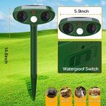 Joomouney Cat Repellent Garden, Ultrasonic Cat Deterrent Garden Solar Ultrasonic Animal Scarer Fox Deterrent with PIR Sensor, IPX4 Waterproof Outdoor Ultrasonic Animal Repellent for Cat,Dog,Fox,Bird