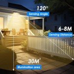 Peasur Solar Lights Outdoor Garden, 368LED Super Bright Solar Security Lights Outdoor Motion Sensor with 3 Modes, Outdoor Lights Waterproof (2 Pack-Warm White)