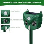 2024 Solar Ultrasonic Animal Repeller, Dog Repellent Outdoor, Squirrel, Raccoon, Skunk, Rabbit, Rodent, Fox, Deer, Bird etc.Motion Detection, LED Flashing Light Model-546