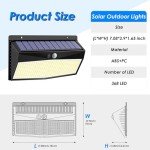 Peasur Solar Lights Outdoor Garden, 368LED Super Bright Solar Security Lights Outdoor Motion Sensor with 3 Modes, Outdoor Lights Waterproof (2 Pack-Warm White)