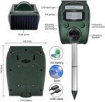 XIAXIA 2x Ultrasonic Fox Repellant Cat Repellent Garden, Cat Deterrent Pet Animal Deterants Solar Powered & Waterproof, Flashing Light and USB Charge, Outdoor Farm Yard,Effective for Cats, Dogs