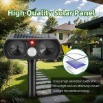 4PACK Ultrasonic Animal Repellent Outdoor Solar Animal Repeller with Motion Detection Waterproof Cat Deterrent Outdoor Deer Repellent Device to Scare Squirrel Raccoon Skunk Repellent for Yard Black