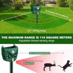 2024 Solar Ultrasonic Animal Repeller, Dog Repellent Outdoor, Squirrel, Raccoon, Skunk, Rabbit, Rodent, Fox, Deer, Bird etc.Motion Detection, LED Flashing Light Model-546