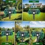 4PACK Ultrasonic Animal Repellent Outdoor Solar Animal Repeller with Motion Detection Waterproof Cat Deterrent Outdoor Deer Repellent Device to Scare Squirrel Raccoon Skunk Repellent for Yard Black