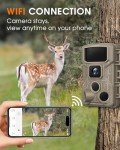 Punvoe Trail Camera WiFi 6K 64MP with 64GB Memory Card 8 Batteries and Night Vision Ip67 Waterproof 130°Wide Angle 0.05s Trigger Speed, Suitable for Outdoor Wildlife Detection, Monitoring Game Cam