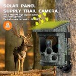 VOOPEAK Solar Trail Camera - 100MP 4K Native 30FPS, WiFi Bluetooth Game Camera with 120°Wide-Angle Motion Activated Night Vision 0.1s Trigger Time IP66 Waterproof for Wildlife Monitoring