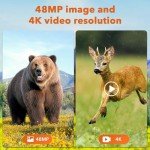 VOOPEAK Solar Trail Camera 4K 48MP, Forever Power, Game Wildlife Hunting Waterproof Outside Cameras, 0.1s Trigger Time with 120° Detection Angle Night Vision Motion Activated
