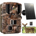 Solareye Wildlife Camera WiFi Bluetooth - 2.7K 48MP Solar Trail Camera With Night Vision Activated Waterproof IP66,5000mAh Built-in Lithium Battery Rechargeable for Garden Monitoring (UK)