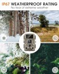 Punvoe Trail Camera WiFi 6K 64MP with 64GB Memory Card 8 Batteries and Night Vision Ip67 Waterproof 130°Wide Angle 0.05s Trigger Speed, Suitable for Outdoor Wildlife Detection, Monitoring Game Cam