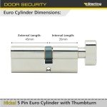 Sterling Euro ThumbTurn Cylinder Lock, Nickel 35x45mm