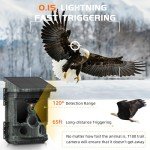 VOOPEAK Solar Trail Camera - 100MP 4K Native 30FPS, WiFi Bluetooth Game Camera with 120°Wide-Angle Motion Activated Night Vision 0.1s Trigger Time IP66 Waterproof for Wildlife Monitoring