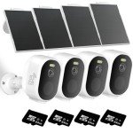 ELECCTV Security Cameras Wireless Outdoor, 2K/3MP QHD Home Security System 4-Cam Kit with 130°-Wide View, Night Vision, Spotlight,IP65 Waterproof, Support Alexa,2.4GHz & 5GHz WiFi,Cloud/SD