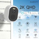 ELECCTV Security Cameras Wireless Outdoor, 2K/3MP QHD Home Security System 4-Cam Kit with 130°-Wide View, Night Vision, Spotlight,IP65 Waterproof, Support Alexa,2.4GHz & 5GHz WiFi,Cloud/SD
