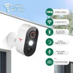Novaquill Security Cameras Wireless Outdoor, 1080P Battery Powered WiFi Surveillance, Indoor Home Camera with 2-Way Audio, AI Human Detection, Color Night Vision, Cloud Storage, Live View (1 Pack)
