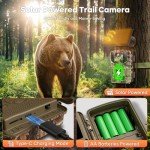 Solareye Wildlife Camera WiFi Bluetooth - 2.7K 48MP Solar Trail Camera With Night Vision Activated Waterproof IP66,5000mAh Built-in Lithium Battery Rechargeable for Garden Monitoring (UK)