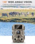 Punvoe Trail Camera WiFi 6K 64MP with 64GB Memory Card 8 Batteries and Night Vision Ip67 Waterproof 130°Wide Angle 0.05s Trigger Speed, Suitable for Outdoor Wildlife Detection, Monitoring Game Cam