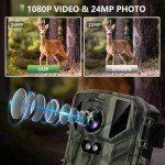 Findn Mini Wildlife Camera 24MP 1080P HD Trail Camera with 850nm Night Vision 0.2s Motion Activated Waterproof, Gardens Camera with 32GB SD Card for Outdoor Hunting Bird Watching Nature Scouting