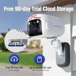 CINMOORE BC2U, Battery Powered Security Camera 4MP Wireless Indoor and Outdoor，2.4GHz Wi-Fi Cameras for Home Security with 2K+ Color Night Vision, Pre-roll