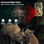 Wildlife Camera - 30MP 1296P WiFi Bluetooth Trail Camera, Game Camera with Night Vision Motion Activated Waterproof, IP66 Waterproof 120° View Angle for Outdoor Wildlife Monitoring