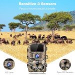Wildlife Camera, 4K 42MP Trail Camera with 42pcs IR Night Vision Motion Activated Wildlife Camera, IP56 Waterproof 2.0'' TFT LCD Screen Game Camera for Wildlife Monitoring