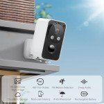 Security Cameras Wireless Outdoor, Pan Rotating 180° WiFi Cameras with 2K Color Night Vision Battery Powered Spotlight/Siren PIR Motion Detection 2-Way Talk Waterproof Cloud/SD Storage Cameras 2-Pack