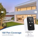 Security Cameras Wireless Outdoor, Pan Rotating 180° WiFi Cameras with 2K Color Night Vision Battery Powered Spotlight/Siren PIR Motion Detection 2-Way Talk Waterproof Cloud/SD Storage Cameras 2-Pack