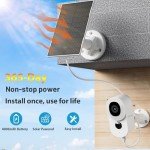 2 Pack Solar Cameras Wireless Outdoor, SV3C 2K 2.4G WiFi Battery Security Camera for home with 14 Spotlight Color Night Vision, 110° View Angle, PIR Human Detection,2-way Audio,Cloud & SD Card Storage