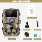 Wildlife Camera, 4K 42MP Trail Camera with 42pcs IR Night Vision Motion Activated Wildlife Camera, IP56 Waterproof 2.0'' TFT LCD Screen Game Camera for Wildlife Monitoring