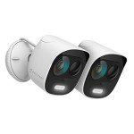 Amcrest 2-Pack ProHD 2-Megapixel Wireless Outdoor Security Camera, Deterrent Outdoor IP WiFi Camera - Full HD 1080P @30fps, IP65 Weatherproof, 33ft Nightvision, Two-Way Audio, 2PACK-ADC2W (White)`