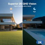 Security Cameras Wireless Outdoor, Pan Rotating 180° WiFi Cameras with 2K Color Night Vision Battery Powered Spotlight/Siren PIR Motion Detection 2-Way Talk Waterproof Cloud/SD Storage Cameras 2-Pack