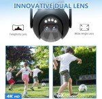 BEENOCAM Solar Security Cameras Wireless Outdoor,2K Solar WiFi Cameras for Home Security,Battery Powered 360°PTZ Security Camera with Color Night Vision,PIR Motion Detection,2-Way Audio,2.4Ghz