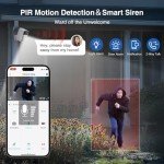 Security Cameras Wireless Outdoor, Pan Rotating 180° WiFi Cameras with 2K Color Night Vision Battery Powered Spotlight/Siren PIR Motion Detection 2-Way Talk Waterproof Cloud/SD Storage Cameras 2-Pack