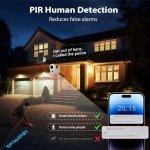 2 Pack Solar Cameras Wireless Outdoor, SV3C 2K 2.4G WiFi Battery Security Camera for home with 14 Spotlight Color Night Vision, 110° View Angle, PIR Human Detection,2-way Audio,Cloud & SD Card Storage