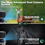 VOOPEAK Starlight Night Vision Dual Lens Wildlife Camera WiFi Native 4K 60MP 30FPS Bluetooth Trail Game Cameras with IMX458 Sensors Hunting Cam