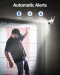 Solar Security Cameras Wireless Outdoor-100% Wire-Free Battery Powered Camera for Home Security,WiFi Home Camera Surveillance Indoor System with 2K Color Night Vision,Alarm,2-Way Audio,Work with Alexa