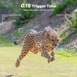 DEATTI Wildlife Camera, 4K 48MP HD WiFi Bluetooth Trail Camera with Night Vision Motion Activated, 120°Detection Angle with 32GB Card for for Garden Wildlife, IP66 Waterproof, 8*AA Batteries