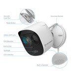 Amcrest 2-Pack ProHD 2-Megapixel Wireless Outdoor Security Camera, Deterrent Outdoor IP WiFi Camera - Full HD 1080P @30fps, IP65 Weatherproof, 33ft Nightvision, Two-Way Audio, 2PACK-ADC2W (White)`