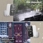Security Cameras Wireless Outdoor, Pan Rotating 180° WiFi Cameras with 2K Color Night Vision Battery Powered Spotlight/Siren PIR Motion Detection 2-Way Talk Waterproof Cloud/SD Storage Cameras 2-Pack