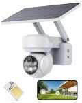 CAKPRIO 4G Cellular Solar Powered Security Cameras,Solar Powered Wireless Outdoor Camera,2K HD PTZ Motion Detection LED Spotlight & Siren Alert SD&Cloud Storage IP65-V90