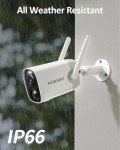 Solar Security Cameras Wireless Outdoor-100% Wire-Free Battery Powered Camera for Home Security,WiFi Home Camera Surveillance Indoor System with 2K Color Night Vision,Alarm,2-Way Audio,Work with Alexa