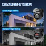BEENOCAM Solar Security Cameras Wireless Outdoor,2K Solar WiFi Cameras for Home Security,Battery Powered 360°PTZ Security Camera with Color Night Vision,PIR Motion Detection,2-Way Audio,2.4Ghz