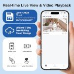 Security Cameras Wireless Outdoor, Pan Rotating 180° WiFi Cameras with 2K Color Night Vision Battery Powered Spotlight/Siren PIR Motion Detection 2-Way Talk Waterproof Cloud/SD Storage Cameras 2-Pack