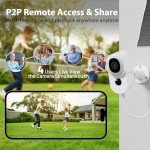 2 Pack Solar Cameras Wireless Outdoor, SV3C 2K 2.4G WiFi Battery Security Camera for home with 14 Spotlight Color Night Vision, 110° View Angle, PIR Human Detection,2-way Audio,Cloud & SD Card Storage