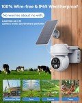 CAKPRIO 4G Cellular Solar Powered Security Cameras,Solar Powered Wireless Outdoor Camera,2K HD PTZ Motion Detection LED Spotlight & Siren Alert SD&Cloud Storage IP65-V90