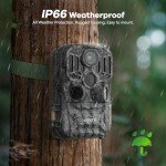 DEATTI Wildlife Camera, 4K 48MP HD WiFi Bluetooth Trail Camera with Night Vision Motion Activated, 120°Detection Angle with 32GB Card for for Garden Wildlife, IP66 Waterproof, 8*AA Batteries