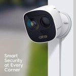 Amcrest 2-Pack ProHD 2-Megapixel Wireless Outdoor Security Camera, Deterrent Outdoor IP WiFi Camera - Full HD 1080P @30fps, IP65 Weatherproof, 33ft Nightvision, Two-Way Audio, 2PACK-ADC2W (White)`
