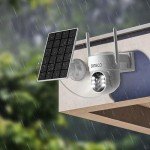 SANSCO TRUE Wire-Free WiFi Solar Battery Powered Security Camera, Wireless Indoor Outdoor WiFi Pan Tilt Zoom Camera with Solar Panel, Night Vision, 2 Way Audio